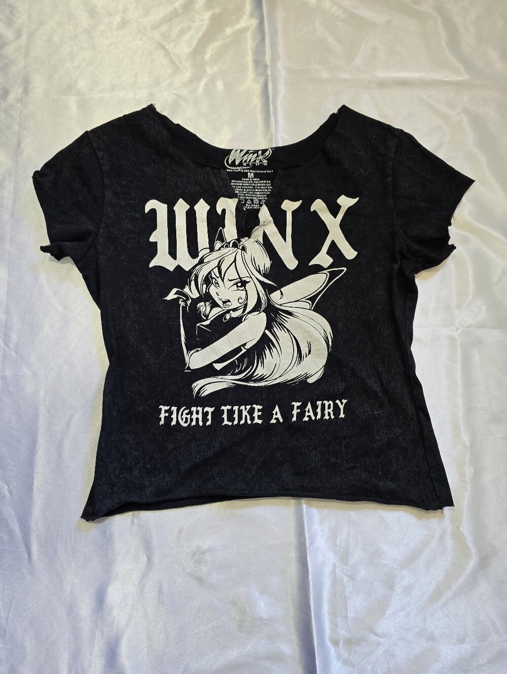 Girls' Black Graphic Tee - Fight Like a Fairy